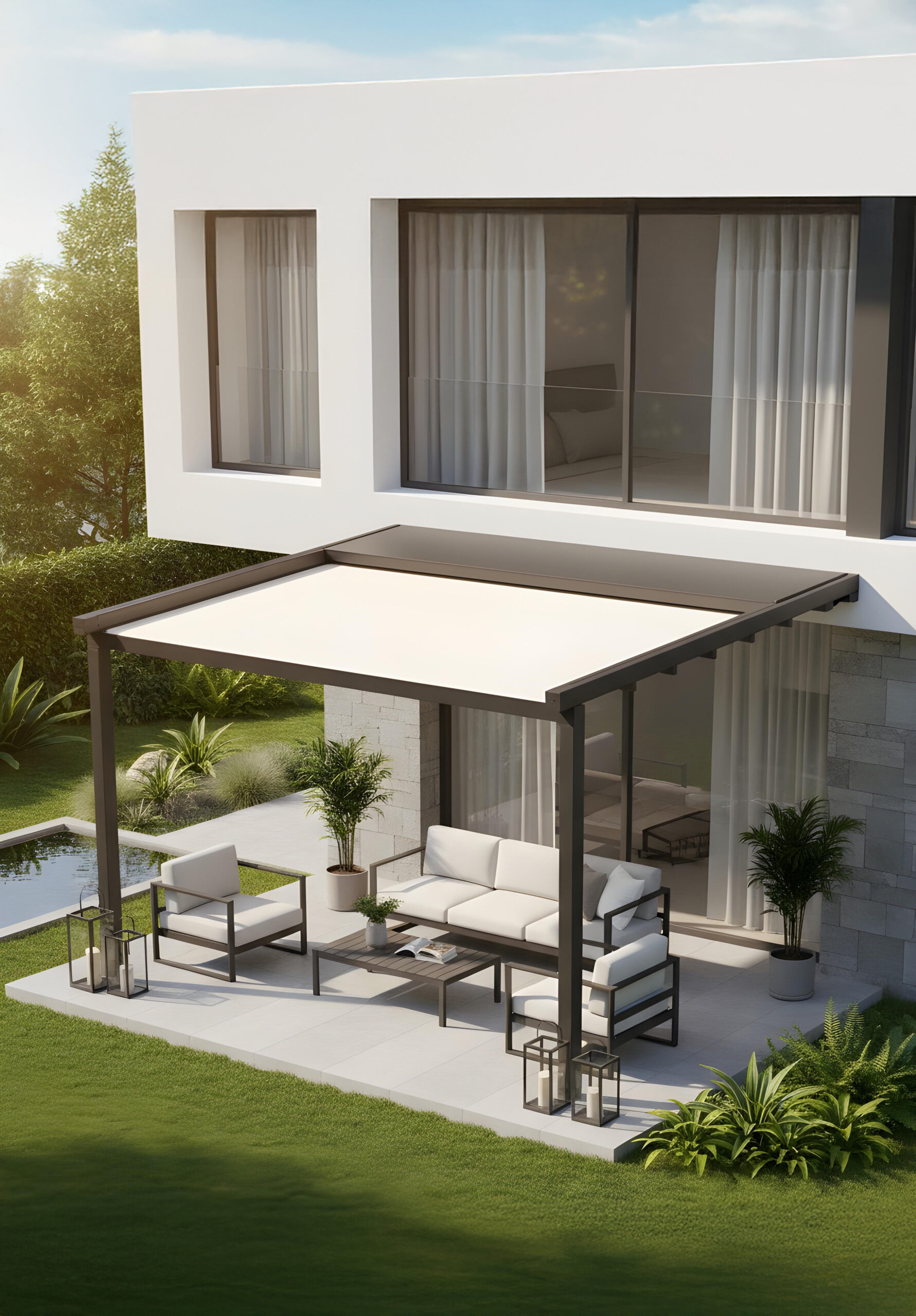 Pérgola tensada Marsella adosada