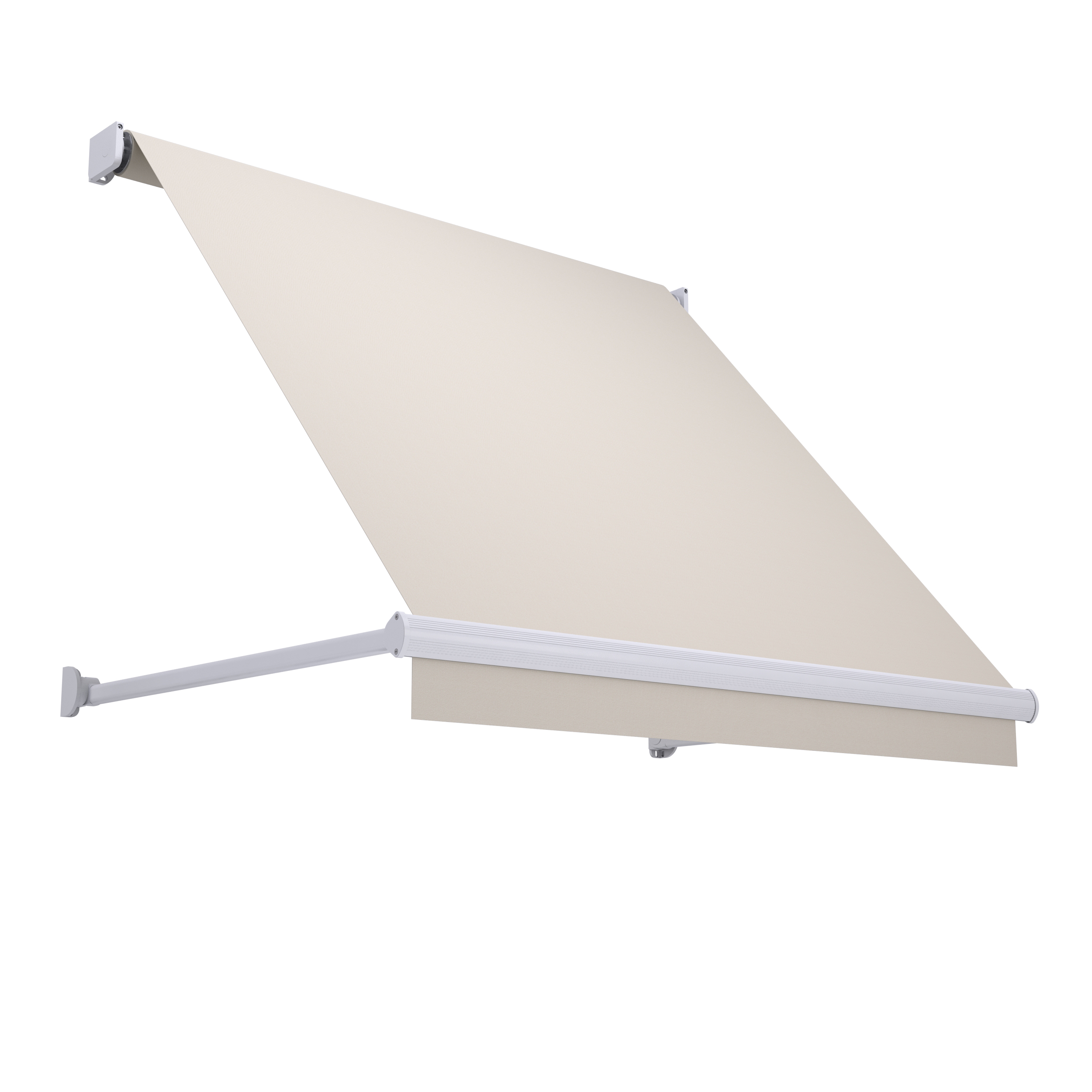 Toldo Marbella con estructura blanca y lona beige