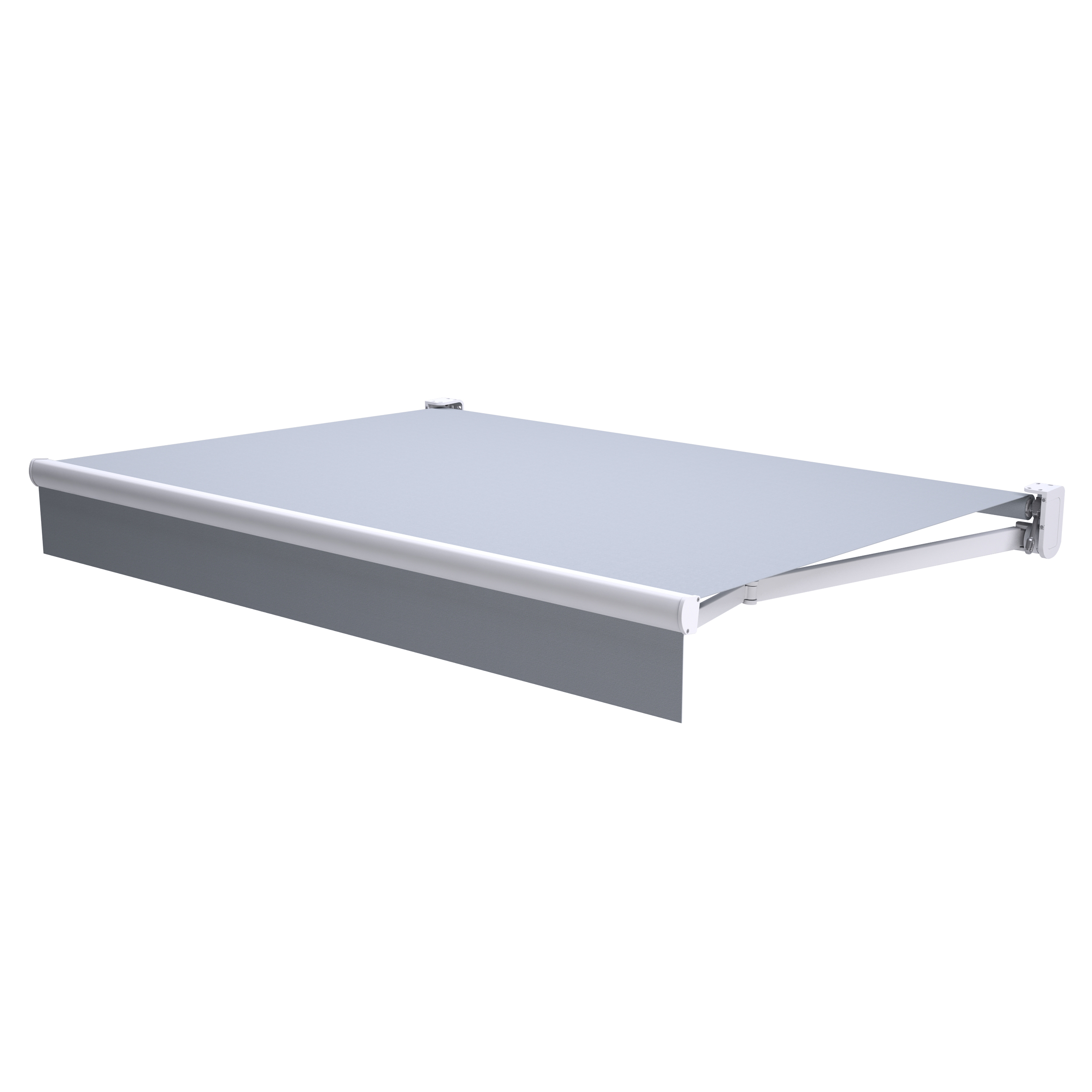 Toldo Tarifa configurado con estructura blanca y lona gris