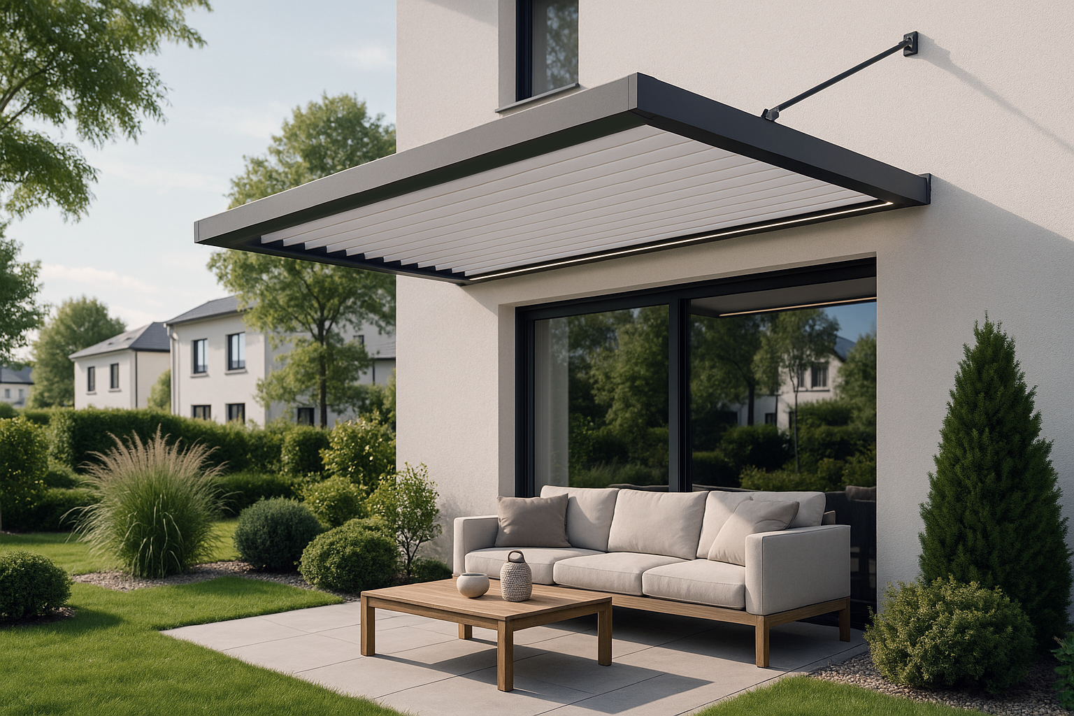Pérgola Génova con alero