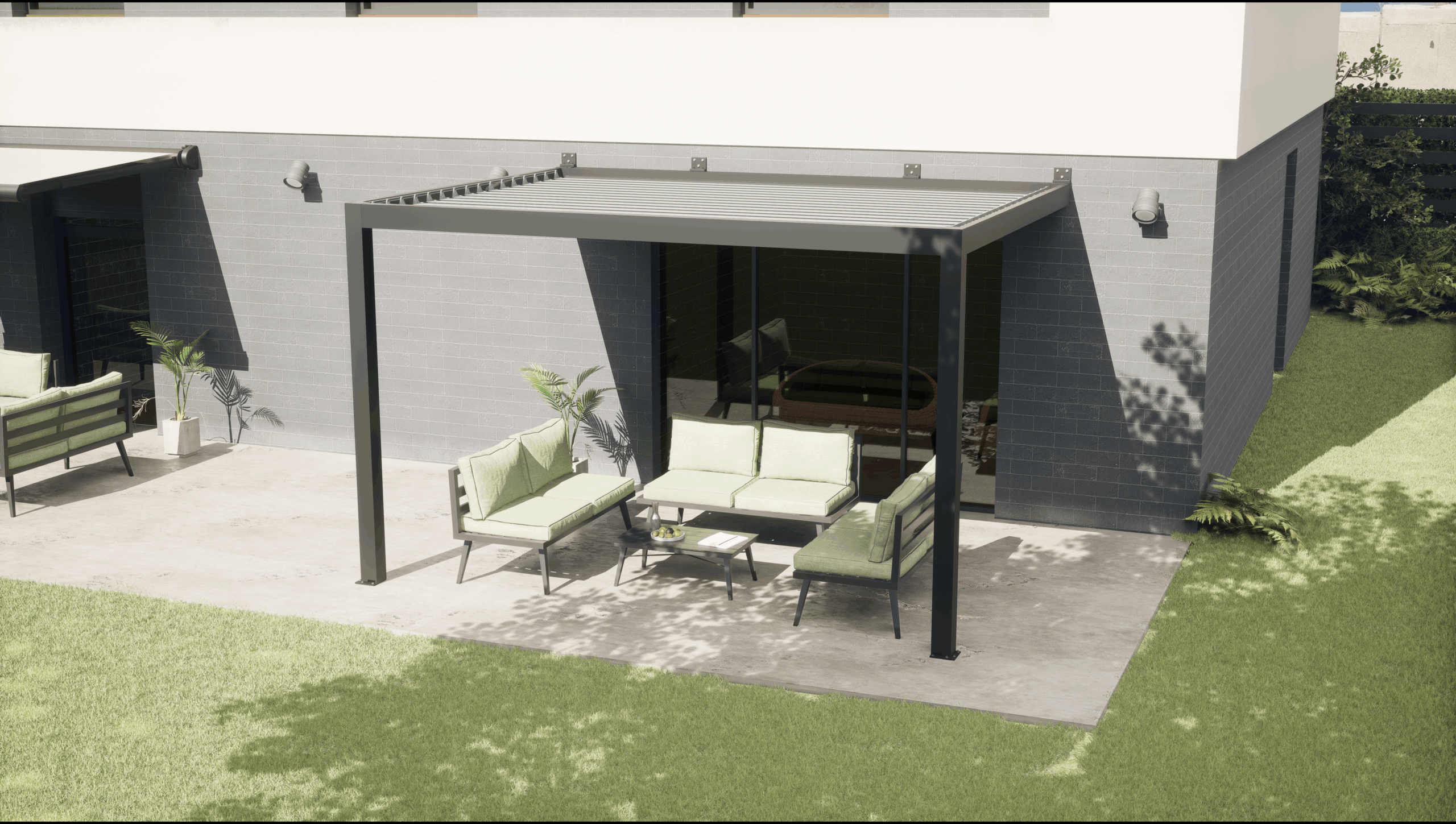 Pérgola Génova adosada