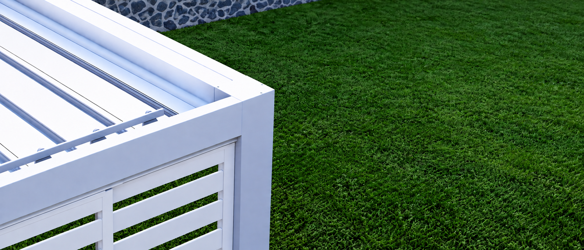 Pérgola con cerramiento Tokio blanco